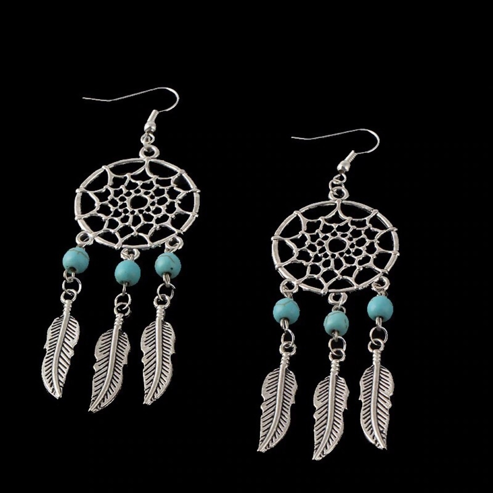 Long Feather Earrings - Picture 2 of 4